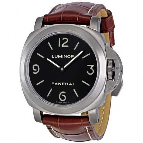 Panerai Luminor Base Automatic Black Dial Brown Leather Men's Watch PAM00176 watches