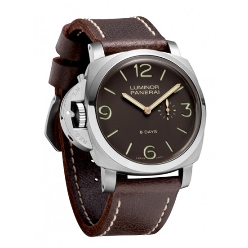 Panerai Luminor Brown Dial Titanium Brown Leather Men's Watch PAM00368 watches
