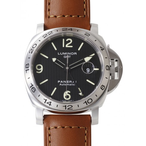 Panerai Luminor GMT Black Striped Dial Brown Leather Automatic Men's Watch PAM00029 watches