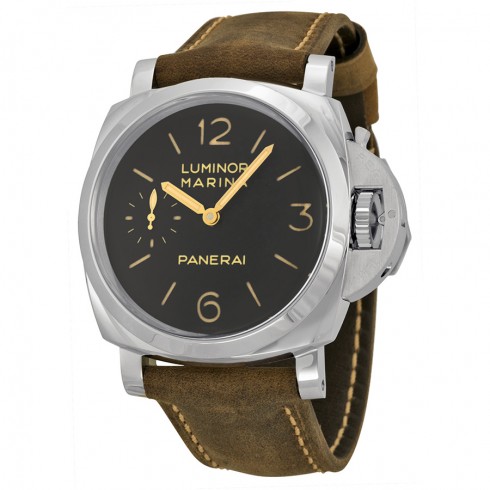 Panerai Luminor Marina 1950 3 days Black Dial Brown Leather Men's Watch PAM00422 watches