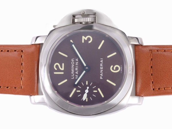 Panerai Luminor PAM 0005 Stainless Steel Case Purple Dial Watch watches