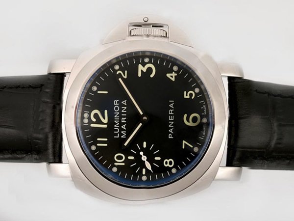 Panerai Luminor PAM 00113 44mm Mens Black Crocodile Leather Strap Watch watches