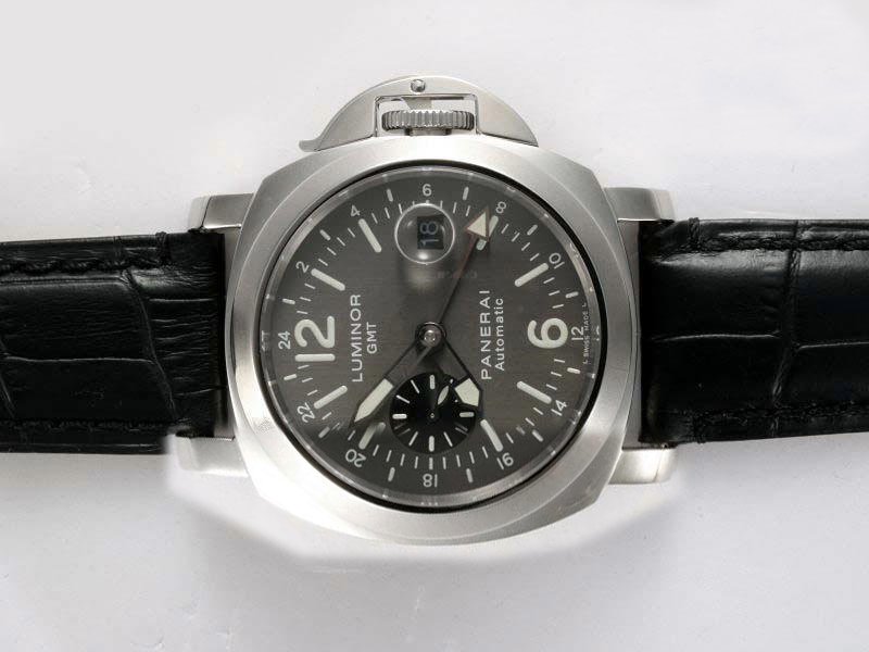 Panerai Luminor PAM 089 Black Ostrich Leather Strap Midsize Stainless Steel Bezel Watch watches