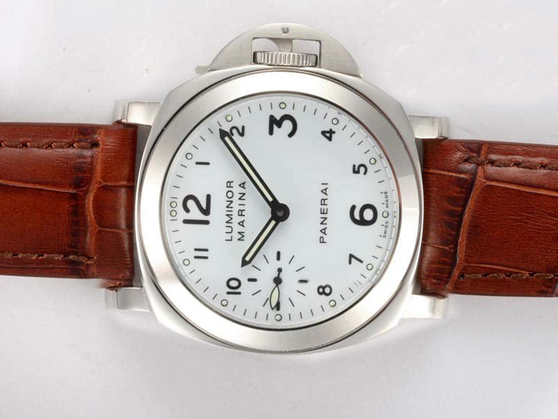 Panerai Luminor PAM 13 Midsize Brown Crocodile Leather Strap 44mm Watch watches