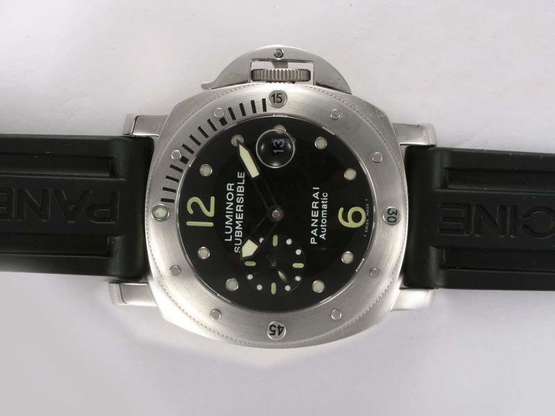Panerai Luminor PAM00024 Black Dial Round Stainless Steel Case Watch watches