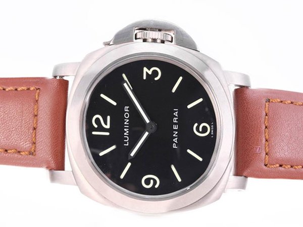 Panerai Luminor PAM00112 44mm Midsize Red Cow Leather Strap Watch watches