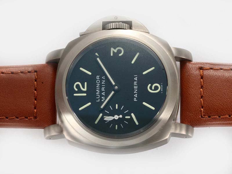 Panerai Luminor PAM00112 Midsize Brown Ostrich Leather Strap Watch watches