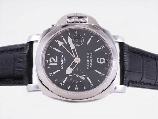 Panerai Luminor PAM088 Round Grey Dial Black Crocodile Leather Strap Watch watches