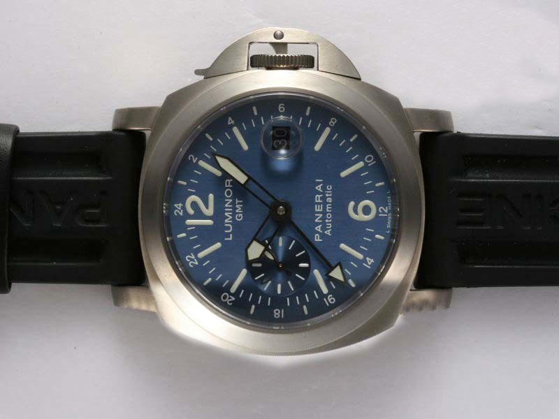 Panerai Luminor PAM297 Black Ostrich Leather Strap Midsize Titanium Bezel Watch watches