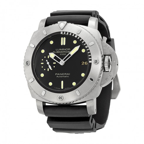 Panerai Luminor Submersible 1950 Black Dial Black Rubber Men's Watch PAM00364 watches