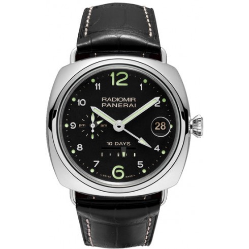 Panerai Radiomir 10 Days GMT Black Dial Black Leather Men's Watch PAM00496 watches
