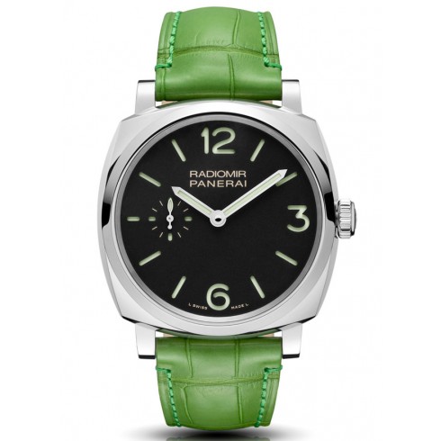 Panerai Radiomir 1940 3 Days Black Dial Green Alligator Leather Men's Watch PAM00574 watches