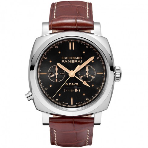 Panerai Radiomir 1940 Black Dial White Gold Leather Men's Watch PAM00503 watches