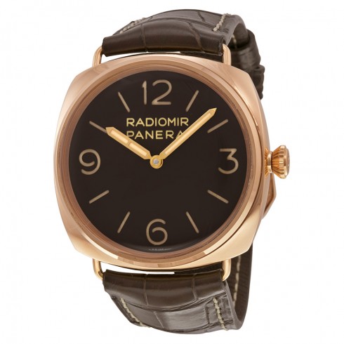 Panerai Radiomir 3 Days Ora Rosa Mechanical Brown Dial Brown Leather Men's Watch PAM00379 watches