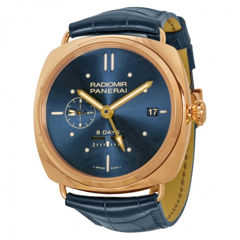 Panerai Radiomir 8 Days GMT Oro Rosso Mechanical Blue Dial Men's Watch PAM00538 watches
