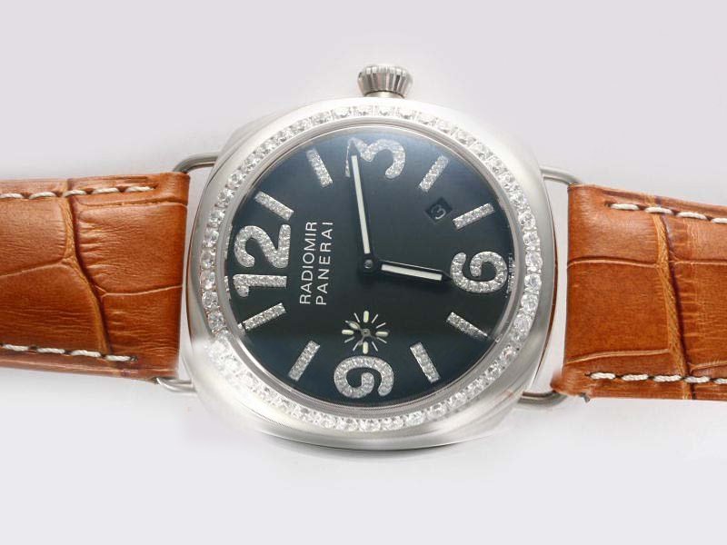 Panerai Radiomir PAM 00231 45mm Blue Dial Brown Ostrich Leather Strap Watch watches