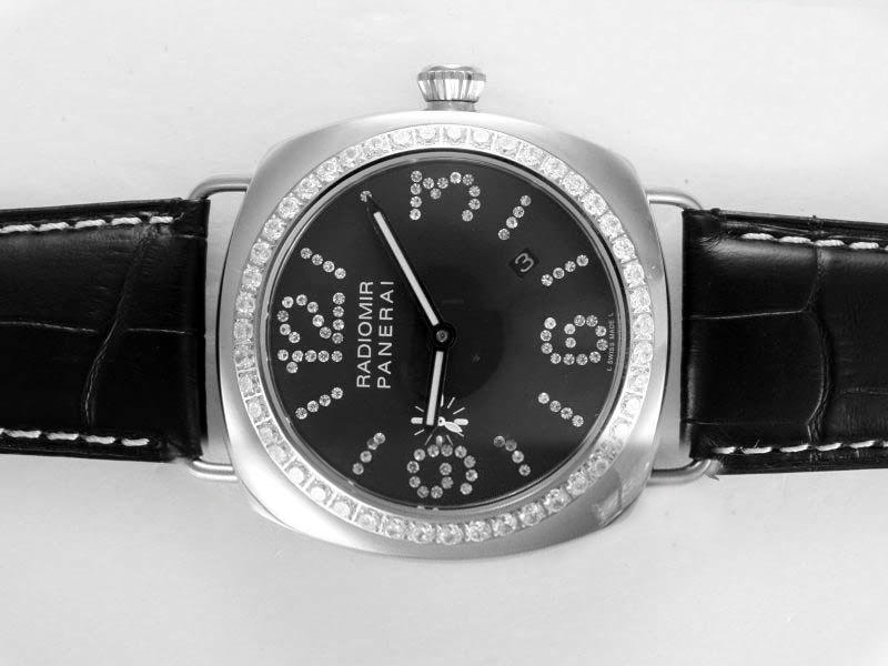 Panerai Radiomir PAM00380 Black Cow Leather Strap Black Dial 45mm Watch watches