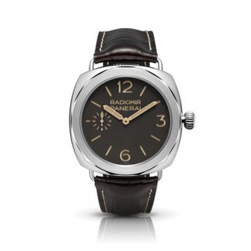 Panerai Radiomir Platinum Brown Dial Black Leather Strap Men's Watch PAM00521 watches