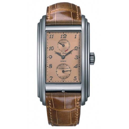 Patek Philippe 10 Day Tourbillion Rose Gold Dial Brown Leather Men's Watch 5101P watches