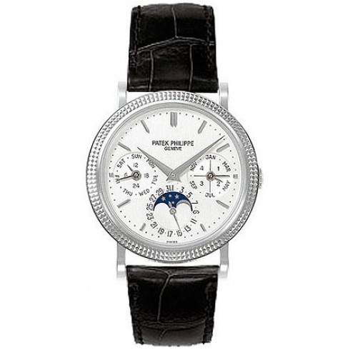 Patek Philippe Annual Calender Moonphase White Dial Black Leather Stainless Steel Automatic Men's Watch 5039G watches
