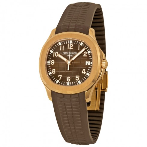 Patek Philippe Aquanaut Brown Dial 18k Rose Gold Brown Rubber Automatic Men's Watch 5167R-001 watches