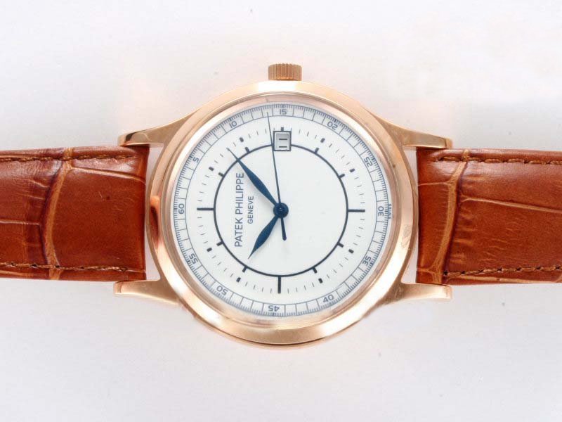 Patek Philippe Calatrava 5296G Automatic Stainless Steel with Rose Gold Bezel White Dial Watch watches