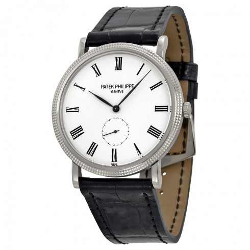Replica Patek Philippe Calatrava White Dial 18 kt White Gold Men's Watch 5119G Watch