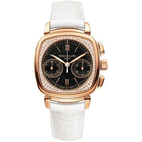 Patek Philippe Complications Black and Diamond Dial Ladies Watch 7071R-010 watches