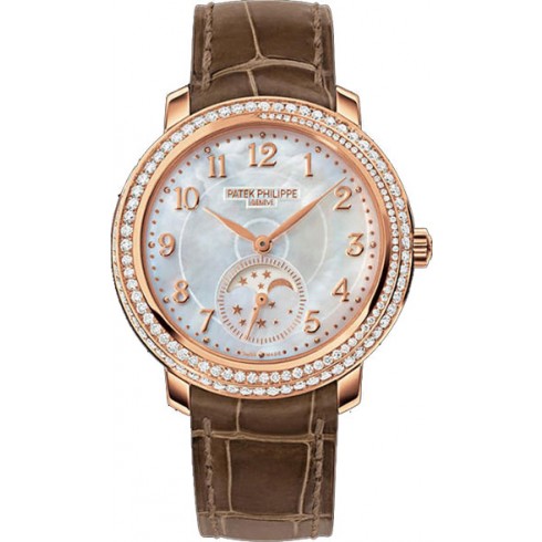 Patek Philippe Complications Mother Of Pearl Dial Taupe Leather Ladies Watch 4968R-001 watches