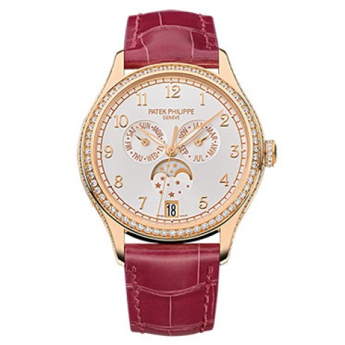 Patek Philippe Complications Silvery Sunburst Dial 18K Rose Gold Automatic Ladies Watch 4947R-001 watches