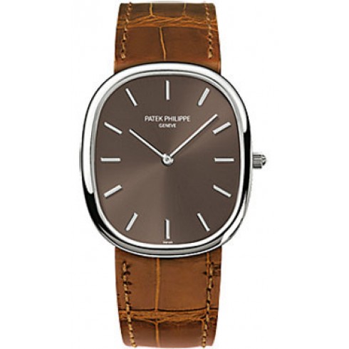 Patek Philippe Golden Ellipse Brown Dial Brown Leather Men's Watch 3738/100G-012 watches
