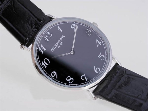 Patek Philippe Grand Complications 3939HP Black Dial 40mm Black Ostrich Leather Strap Watch watches