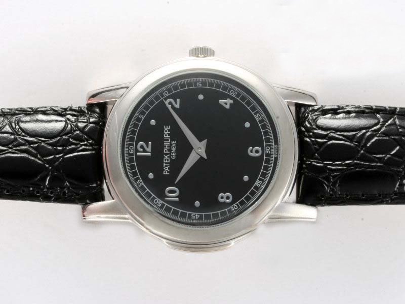 Patek Philippe Grand Complications 5016P Black Cow Leather Strap Round Mens Watch watches