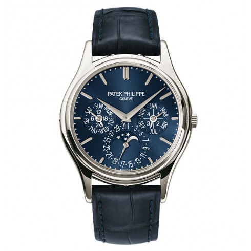 Patek Philippe Grand Complications Blue Dial Platinum Blue Leather Men's Watch 5140P watches