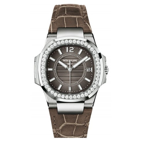 Patek Philippe Nautilus Anthracite Gray, Brown Leather Ladies Watch 7010G-010 watches