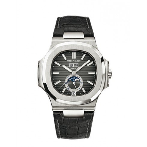 Patek Philippe Nautilus Automatic GMT Moonphase Black Dial Stainless Steel Men's Watch 5726A-001 watches