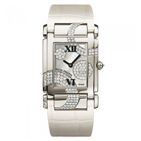 Patek Philippe Twenty~4 Mother of Pearl Dial Leather Ladies Watch 4914G-001 watches