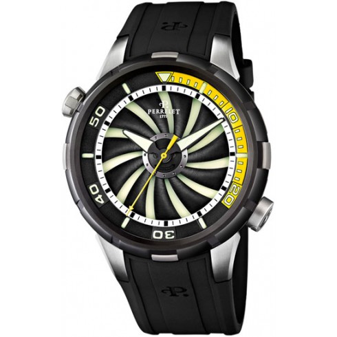 Perrelet Turbine Black and Yellow Dial Automatic Men's Watch A1067-2 watches