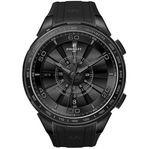 Perrelet Turbine Chronograph Black Dial Automatic Men's Watch A1079-1 watches