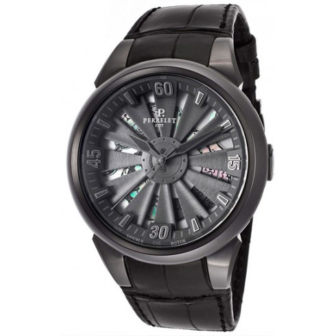 Perrelet Turbine Snake Automatic Black Dial Black Leather Men's Watch A8001-1 watches