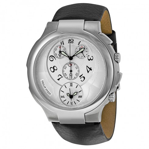 Philip Stein Chronograph White Dial Black Leather Strap Ladies Watch 9-CRW3-CB watches