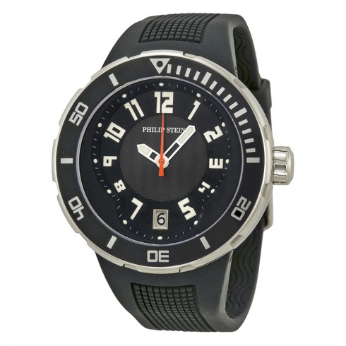 Philip Stein Extreme Black Dial Black Rubber Strap Men's Watch 34-BB-RB watches