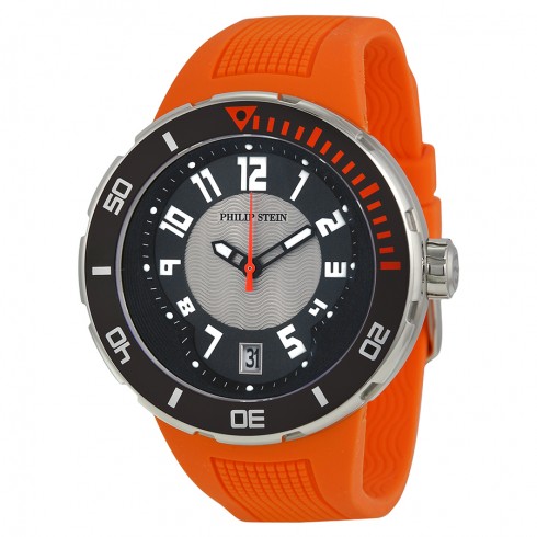 Philip Stein Extreme Orange Rubber Strap Men's Watch 34-BRG-RO watches