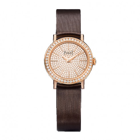 Piaget Altiplano Diamond Pave Dial 18K Rose Gold Ladies Watch GOA37034 watches