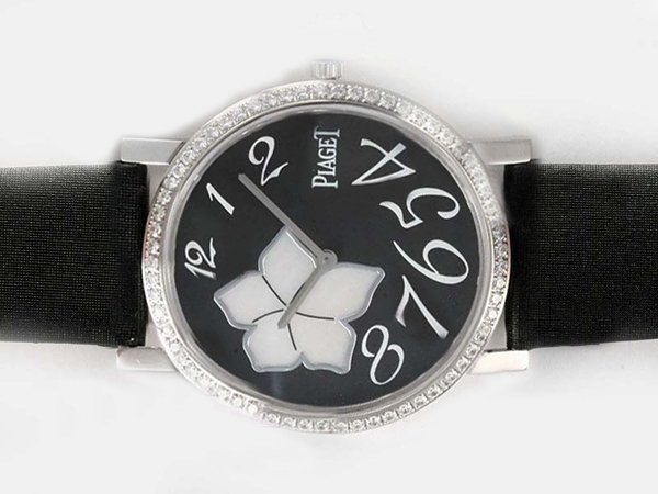 Piaget Altiplano G0A32077 Black Ostrich Leather Strap Black Dial Round Watch watches