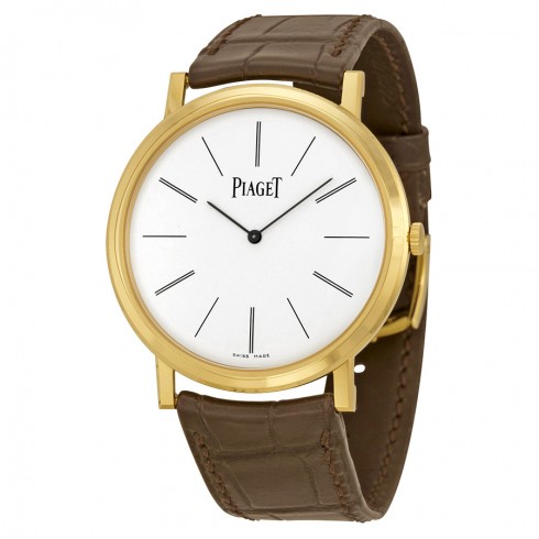 Piaget Altiplano Mechanical White Dial Leather Strap Mens Watch G0A29120 watches