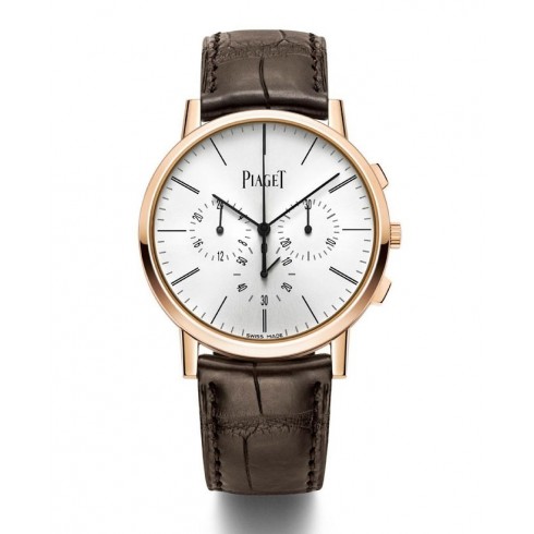 Piaget Altiplano Silver Dial 18K Rose Gold Leather Men's Watch GOA40030 watches