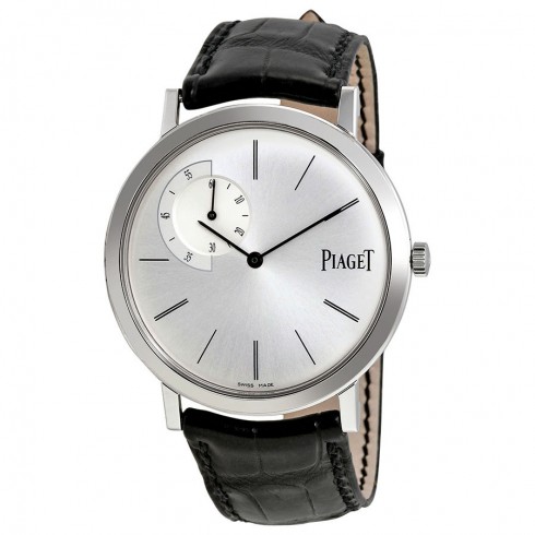 Piaget Altiplano Silver Dial Black Leather Automatic Men's Watch G0A33112 watches