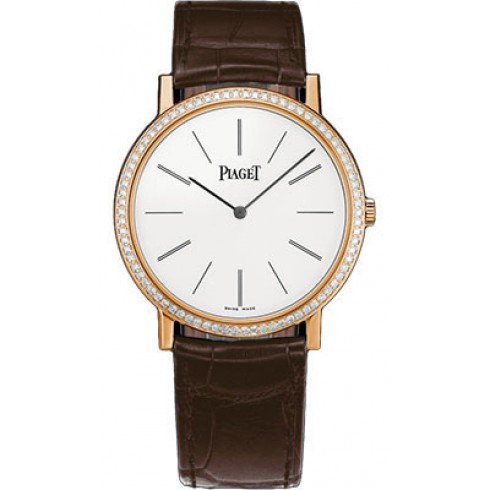 Piaget Altiplano Silver Dial Brown Alligator Leather Automatic Men's Watch GOA36125 watches