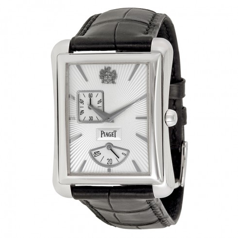 Piaget Black Tie Emperador Silver Dial Black Leather Watch G0A33069 watches
